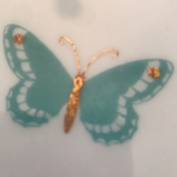 Jean Luce Plate /Blue and Gold Trim Butterflies - Picture 3 of 5